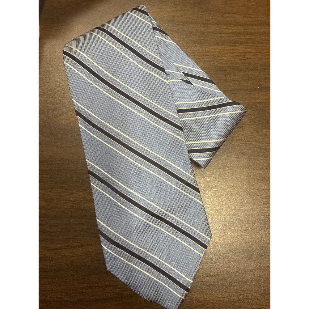 Brooks Brothers 346 Blue, White &‎ Navy Stripe Necktie, NWOT